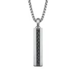 s.Oliver Kette mit Anhänger Edelstahl Herren Halsschmuck, 50+3 cm, Schwarz, Kommt in Schmuck Geschenk Box, 2027423