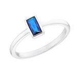 s.Oliver Ring 925 Sterling Silber Damen Ringe, mit Zirkonia synth., Blau, Kommt in Schmuck Geschenk Box, 2031450